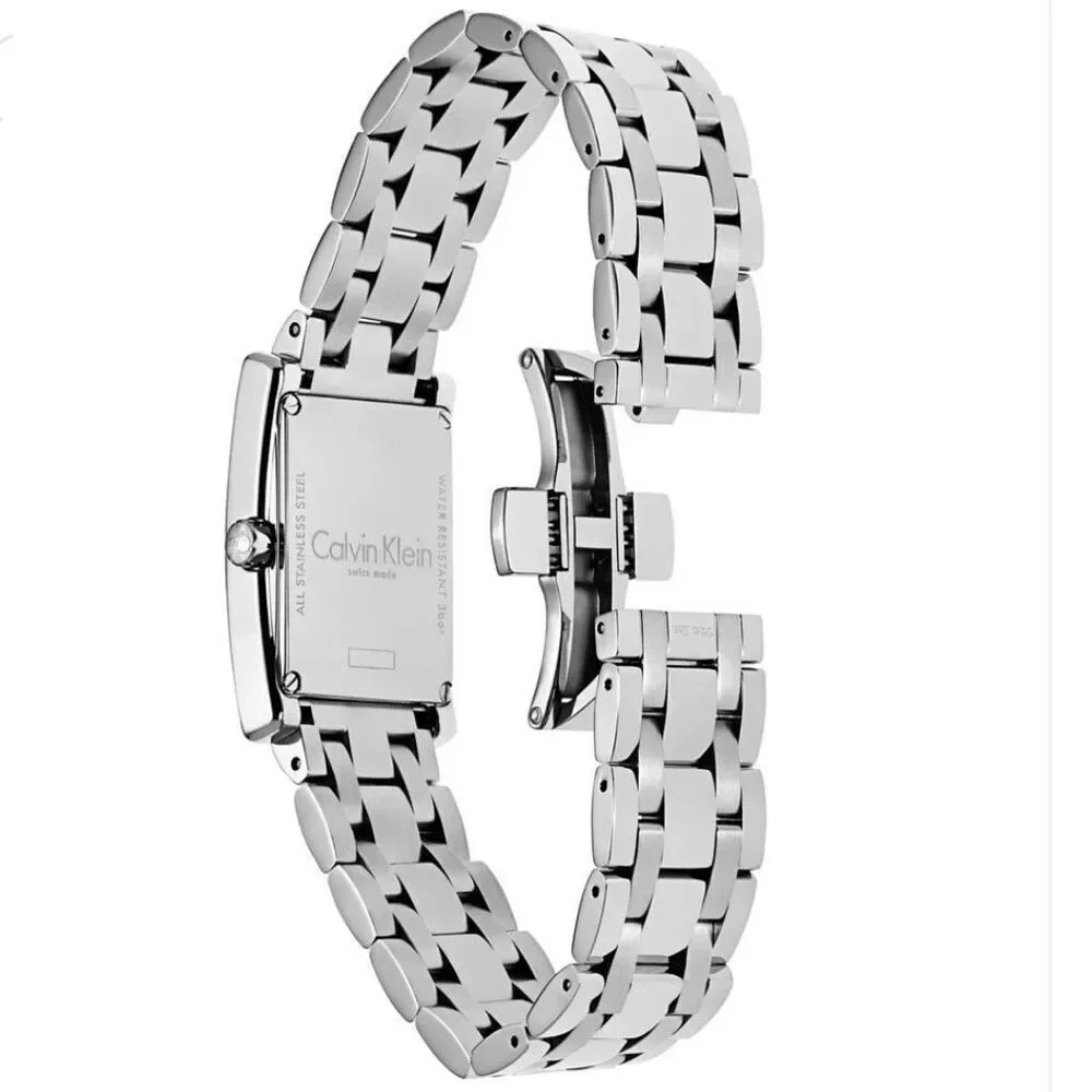 NWT CALVIN KLEIN Swiss Quartz White Dial Stainless Steel Silver Women's Watch